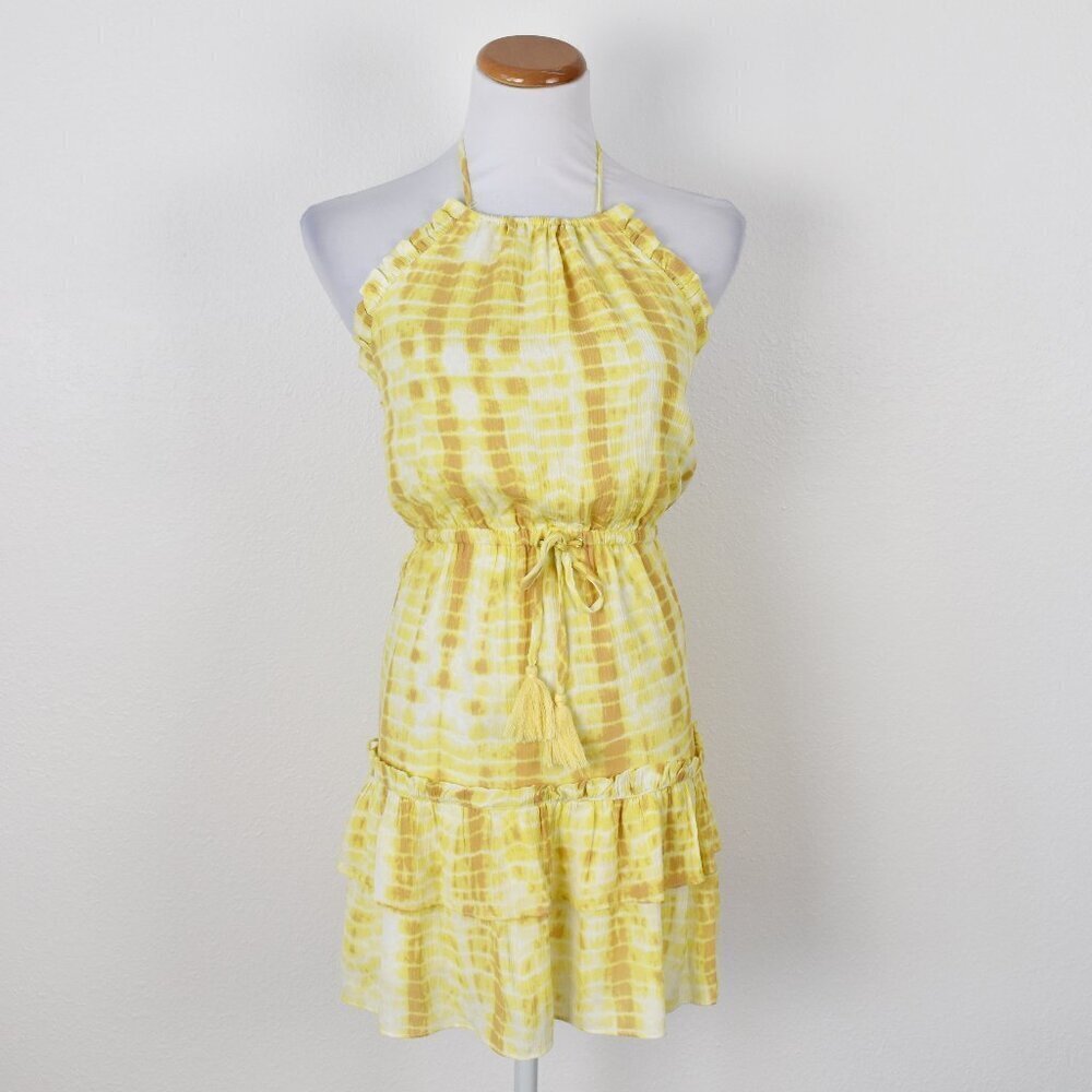 Majorelle Baker Halter Dress Tie Dye Yellow - XS